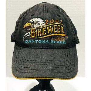 2007 Bikeweek Baseball Trucker Hat Daytona Beach Embroidered Logo Gray Motorcycl